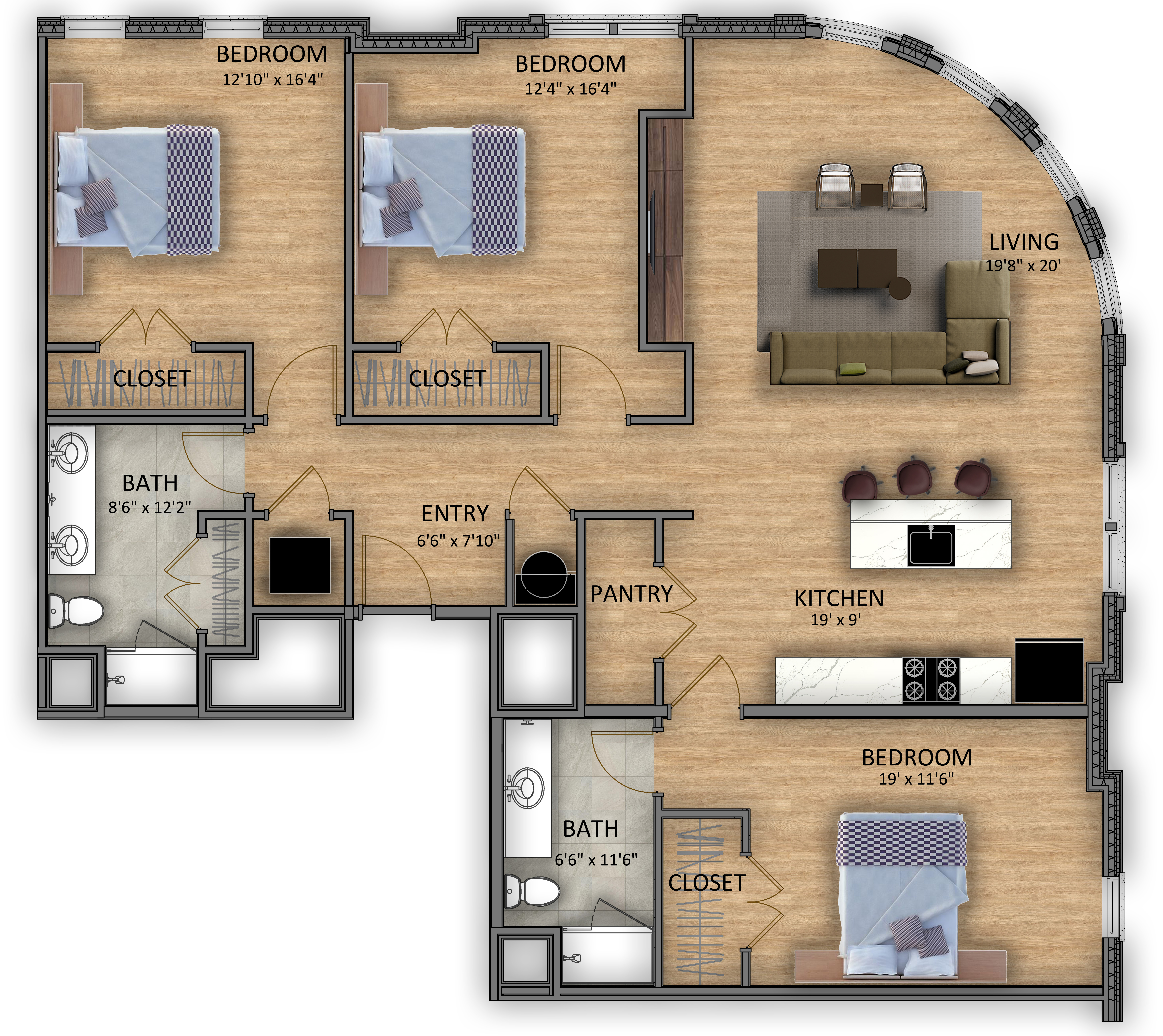 3-Bedroom Floorplan A